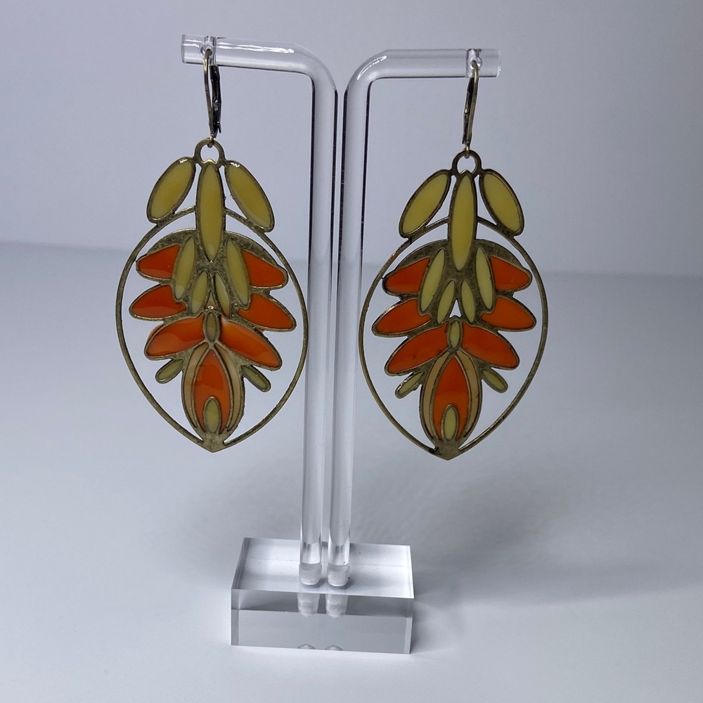 mark. Vibrant Orange and Yellow Earrings